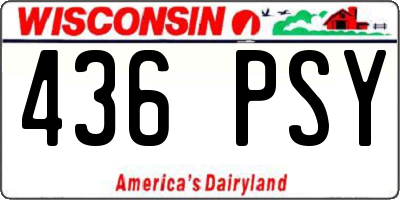 WI license plate 436PSY