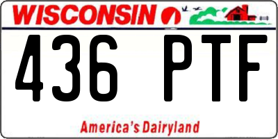 WI license plate 436PTF