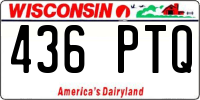 WI license plate 436PTQ