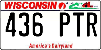 WI license plate 436PTR
