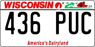 WI license plate 436PUC