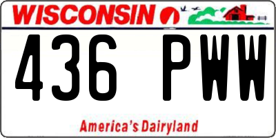 WI license plate 436PWW
