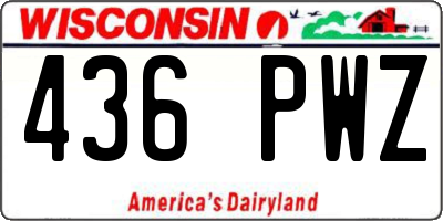 WI license plate 436PWZ