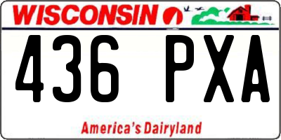 WI license plate 436PXA