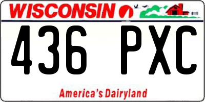 WI license plate 436PXC