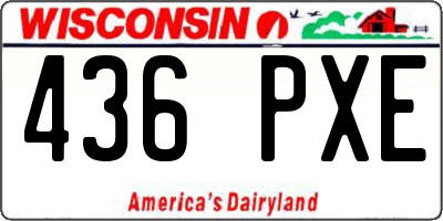 WI license plate 436PXE