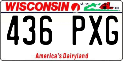 WI license plate 436PXG