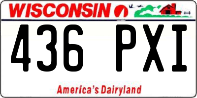 WI license plate 436PXI