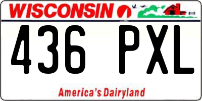 WI license plate 436PXL