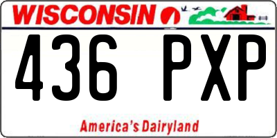 WI license plate 436PXP