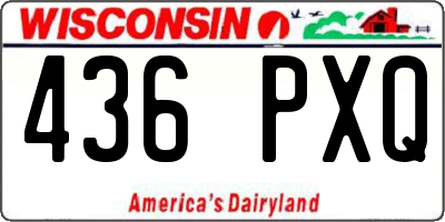 WI license plate 436PXQ