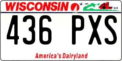 WI license plate 436PXS