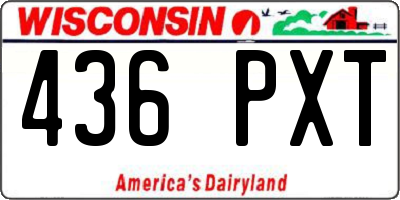 WI license plate 436PXT