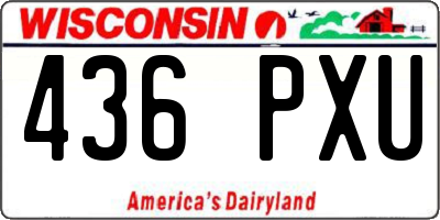 WI license plate 436PXU