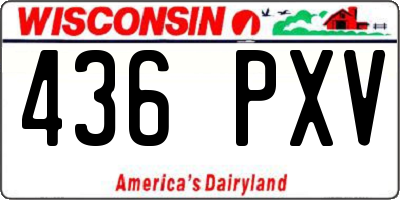 WI license plate 436PXV