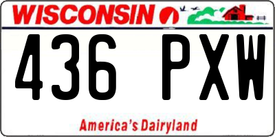 WI license plate 436PXW
