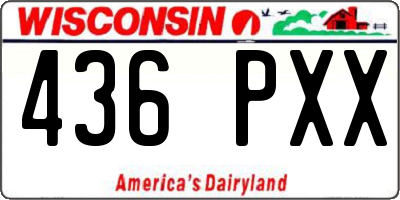 WI license plate 436PXX
