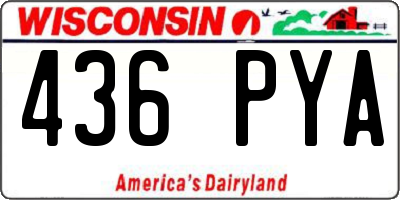 WI license plate 436PYA
