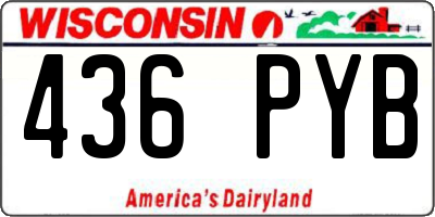 WI license plate 436PYB