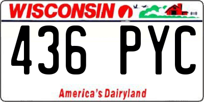 WI license plate 436PYC