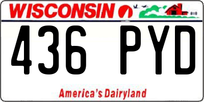 WI license plate 436PYD