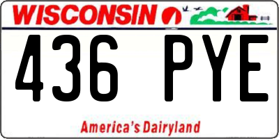 WI license plate 436PYE