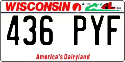 WI license plate 436PYF