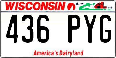 WI license plate 436PYG