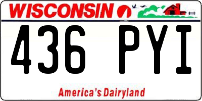 WI license plate 436PYI
