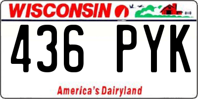 WI license plate 436PYK