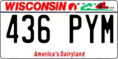 WI license plate 436PYM