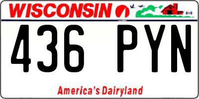 WI license plate 436PYN