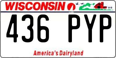 WI license plate 436PYP