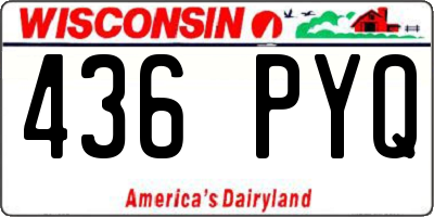 WI license plate 436PYQ