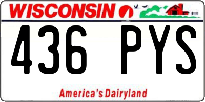 WI license plate 436PYS