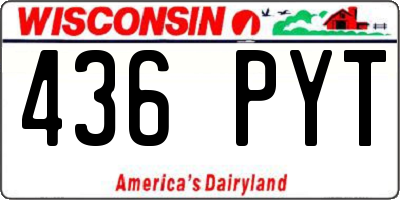 WI license plate 436PYT