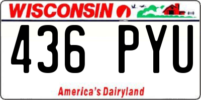 WI license plate 436PYU