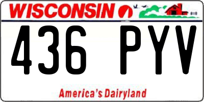 WI license plate 436PYV
