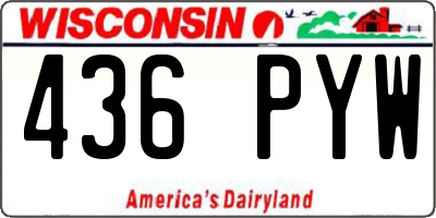 WI license plate 436PYW