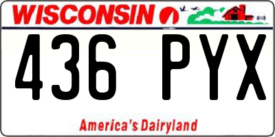 WI license plate 436PYX