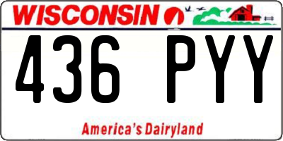 WI license plate 436PYY