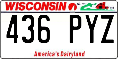 WI license plate 436PYZ