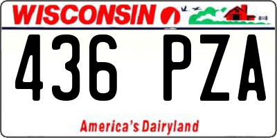 WI license plate 436PZA