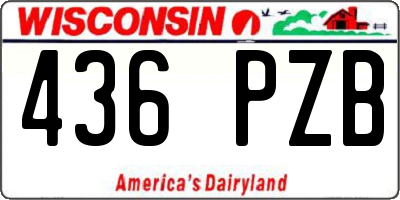 WI license plate 436PZB
