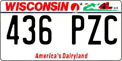 WI license plate 436PZC