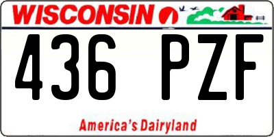 WI license plate 436PZF