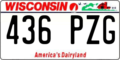 WI license plate 436PZG