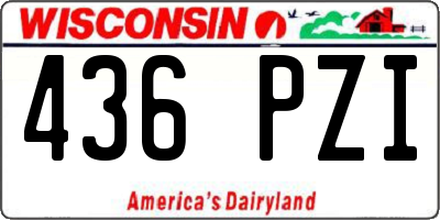 WI license plate 436PZI