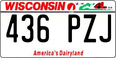 WI license plate 436PZJ