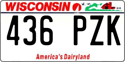 WI license plate 436PZK